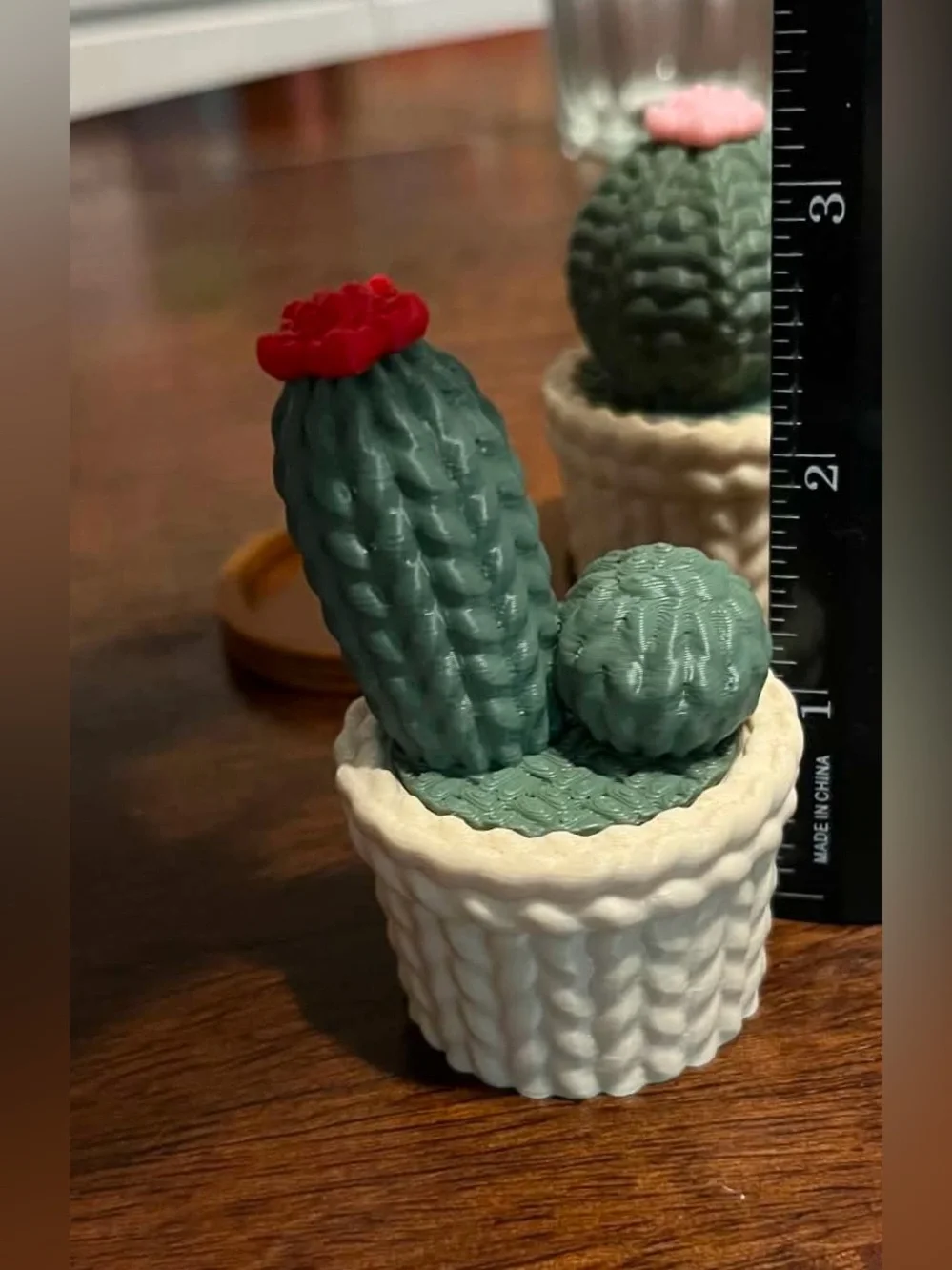Cute 3d printed Love Cactus trinket / stash / jewelry box set
